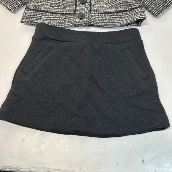 Janie & Jack French Voyage Sparkle Boucle Tweed Jacket Black Skirt Outfit Set